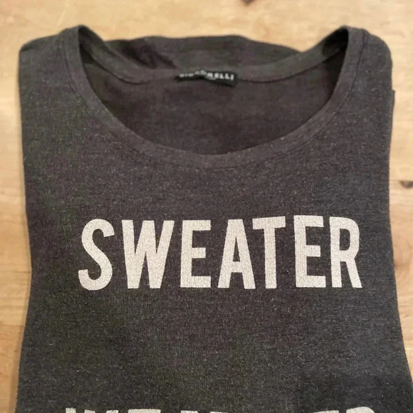 Women’s Grey White crew neck Signorelli Statement Sweater Size L - Picture 4 of 6